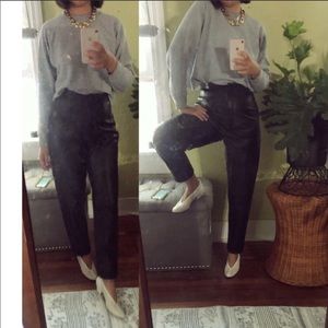 Leather High Waist Trousers